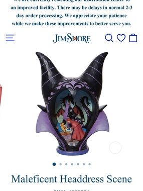 Jim Shore Black & Purple Maleficent Headdress Figurine